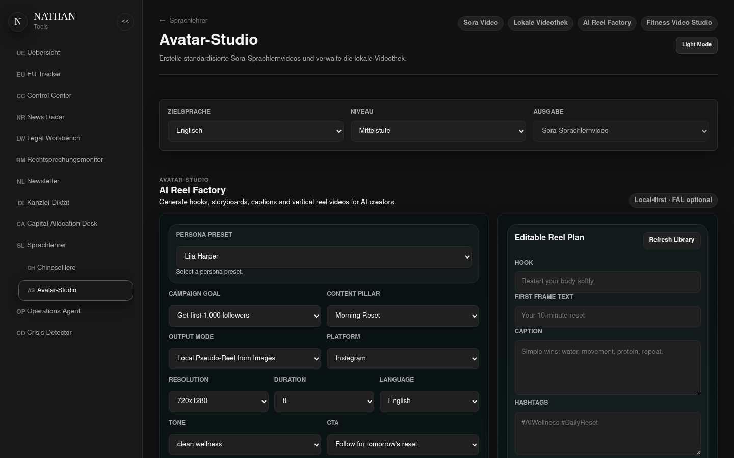 Avatar Video Studio interface